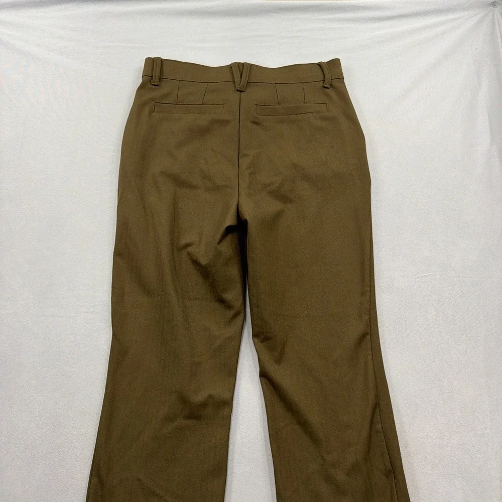 Democracy Pants Absolution Skyrise Wide Leg Herringbone Brown Women Size 6P NWT